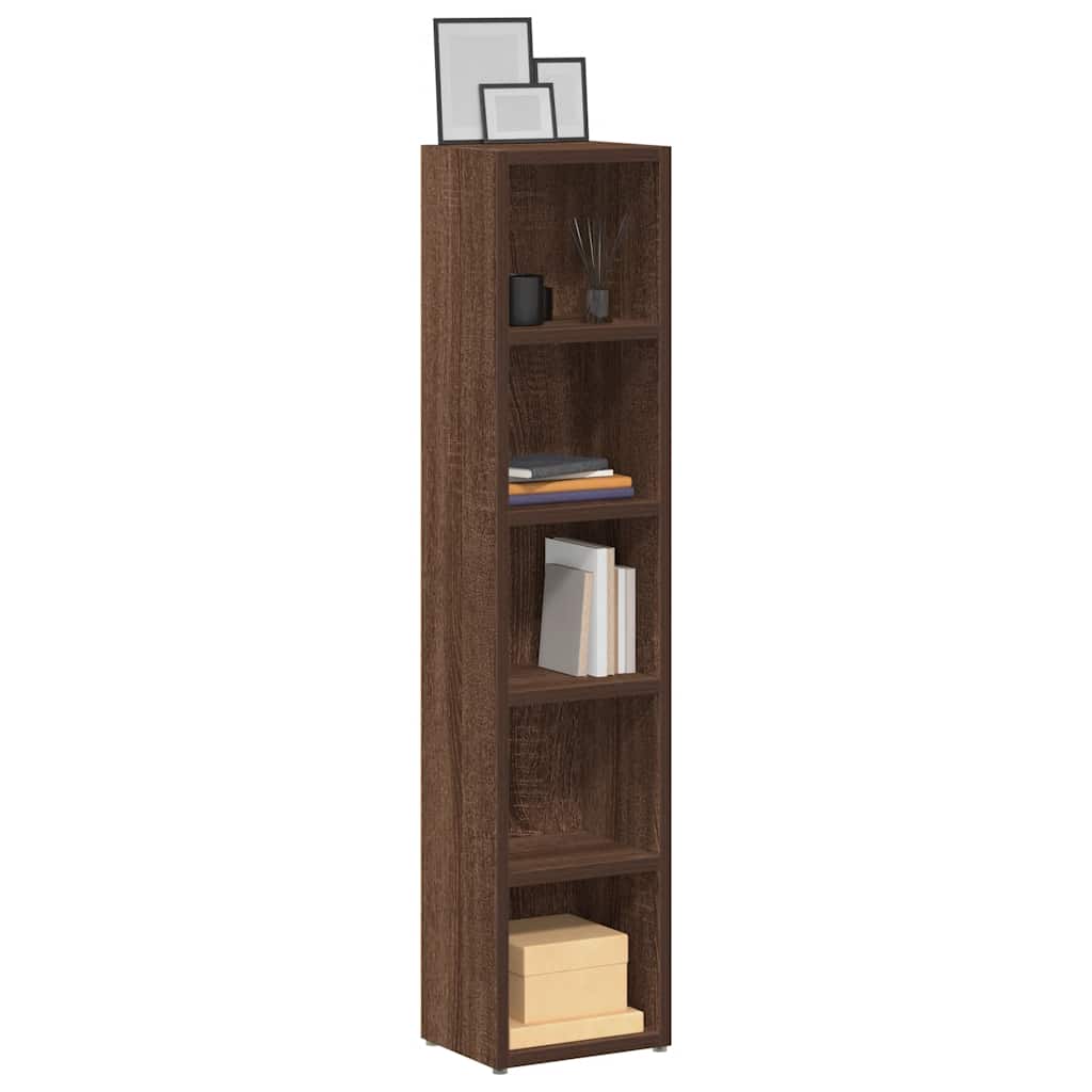 Armoires à CD 2 pcs Chêne marron 21x16x93,5cm Bois d'ingénierie Fixations & meubles de rangement multimédia vidaXL