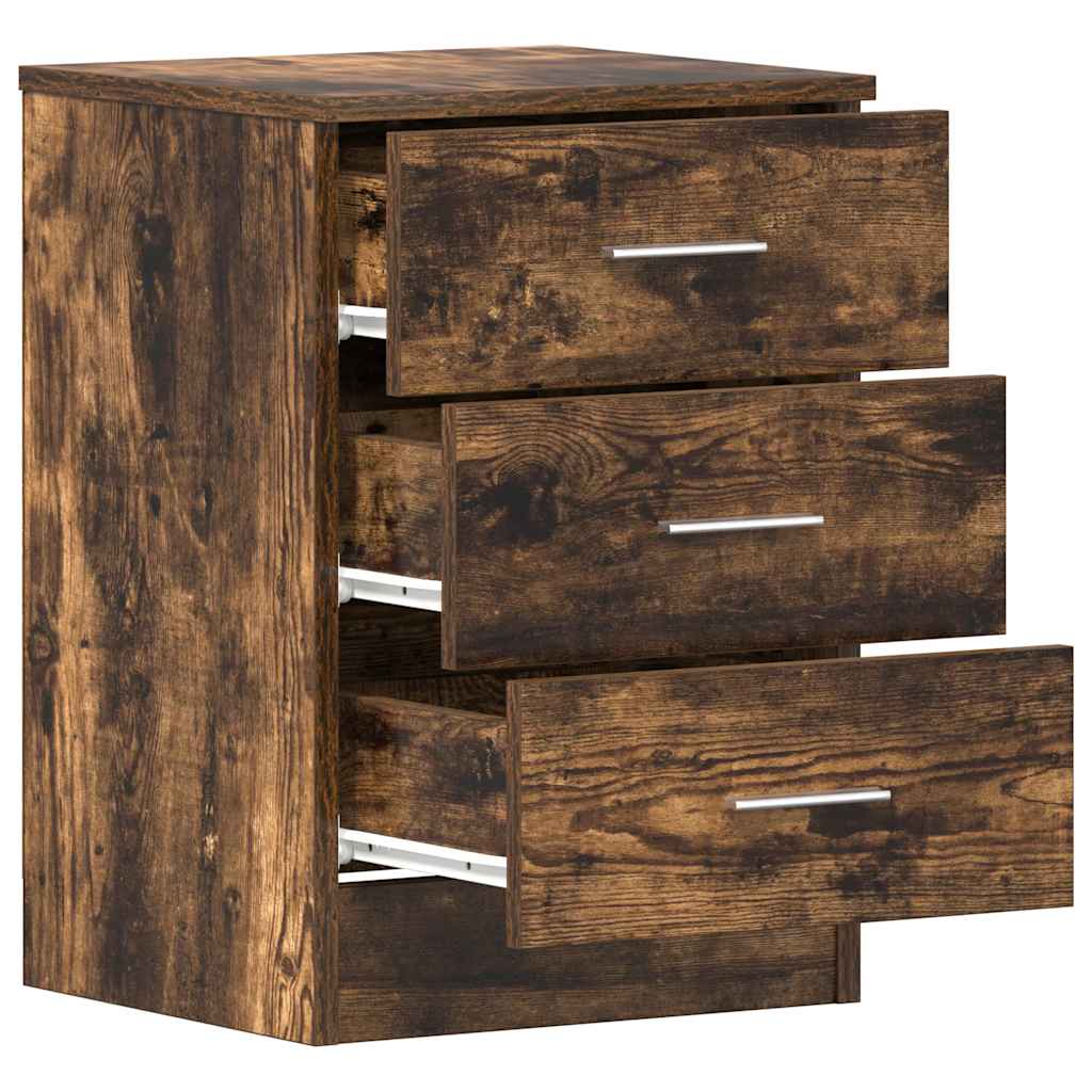 Table de chevet Chêne fumé 38x35x56 cm Bois d'ingénierie - XIOS