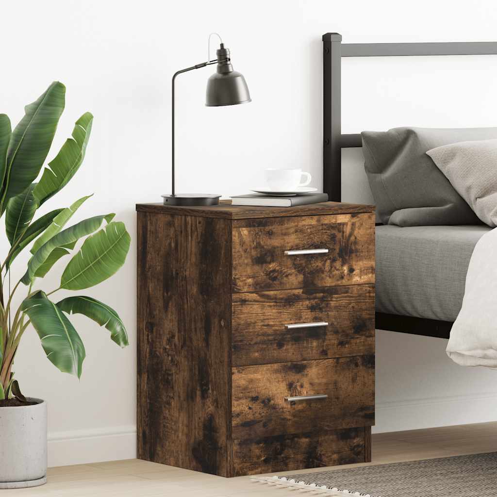 Table de chevet Chêne fumé 38x35x56 cm Bois d'ingénierie - XIOS