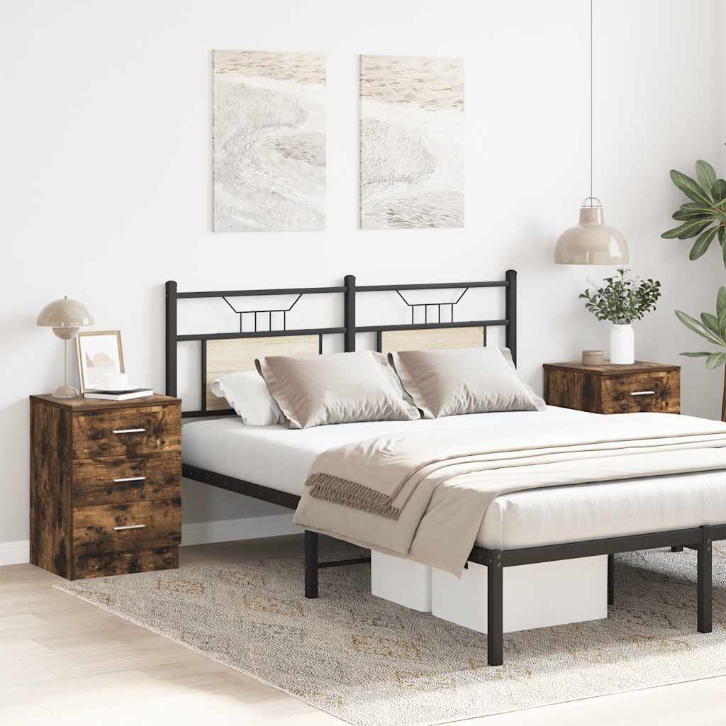 Tables de chevet 2 pcs Chêne fumé 38x35x56 cm Bois d'ingénierie - XIOS
