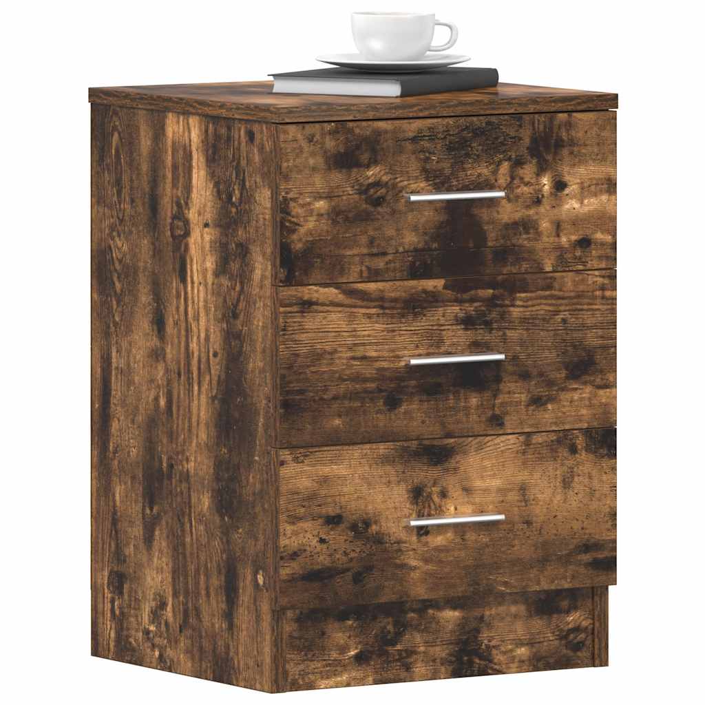 Tables de chevet 2 pcs Chêne fumé 38x35x56 cm Bois d'ingénierie - XIOS