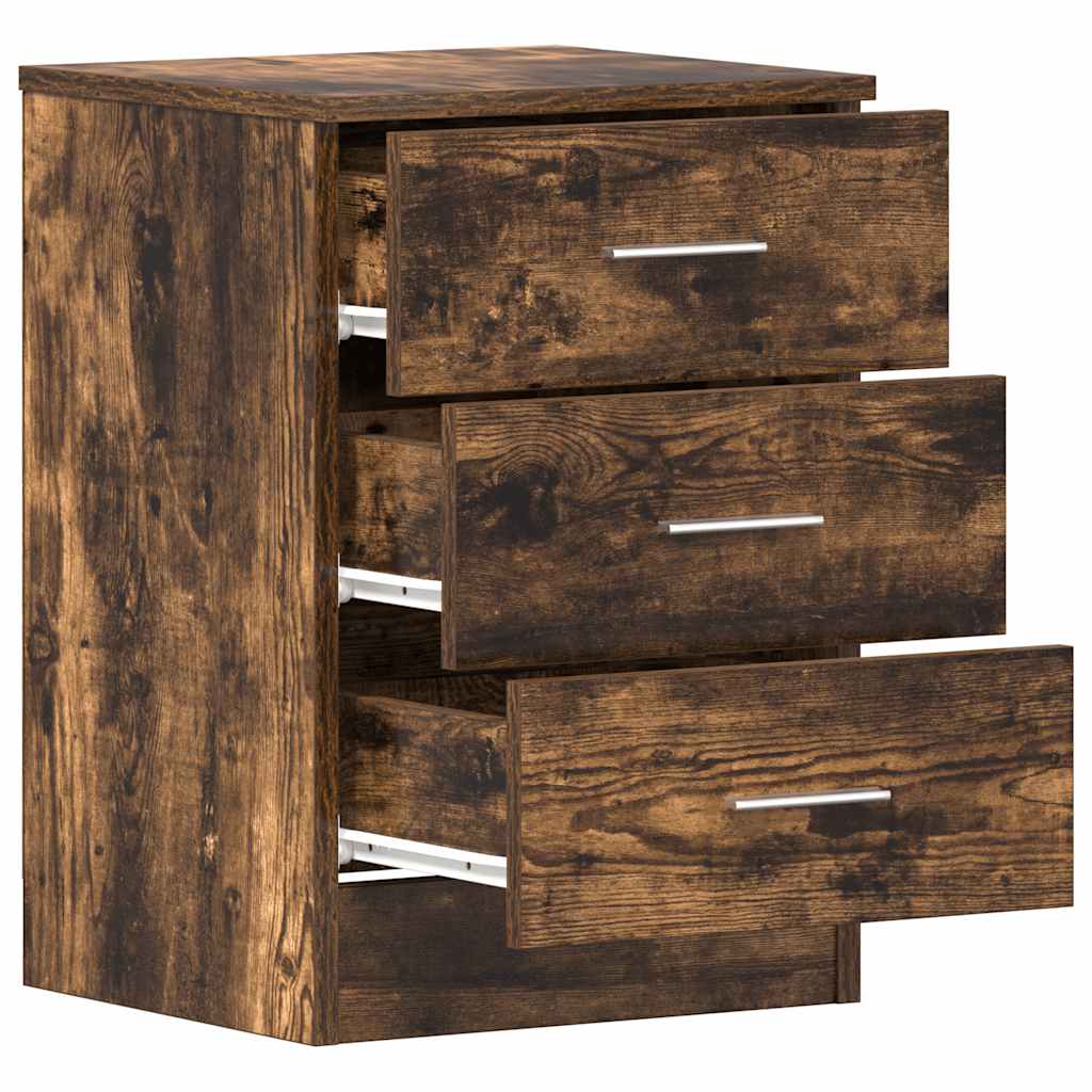 Tables de chevet 2 pcs Chêne fumé 38x35x56 cm Bois d'ingénierie - XIOS