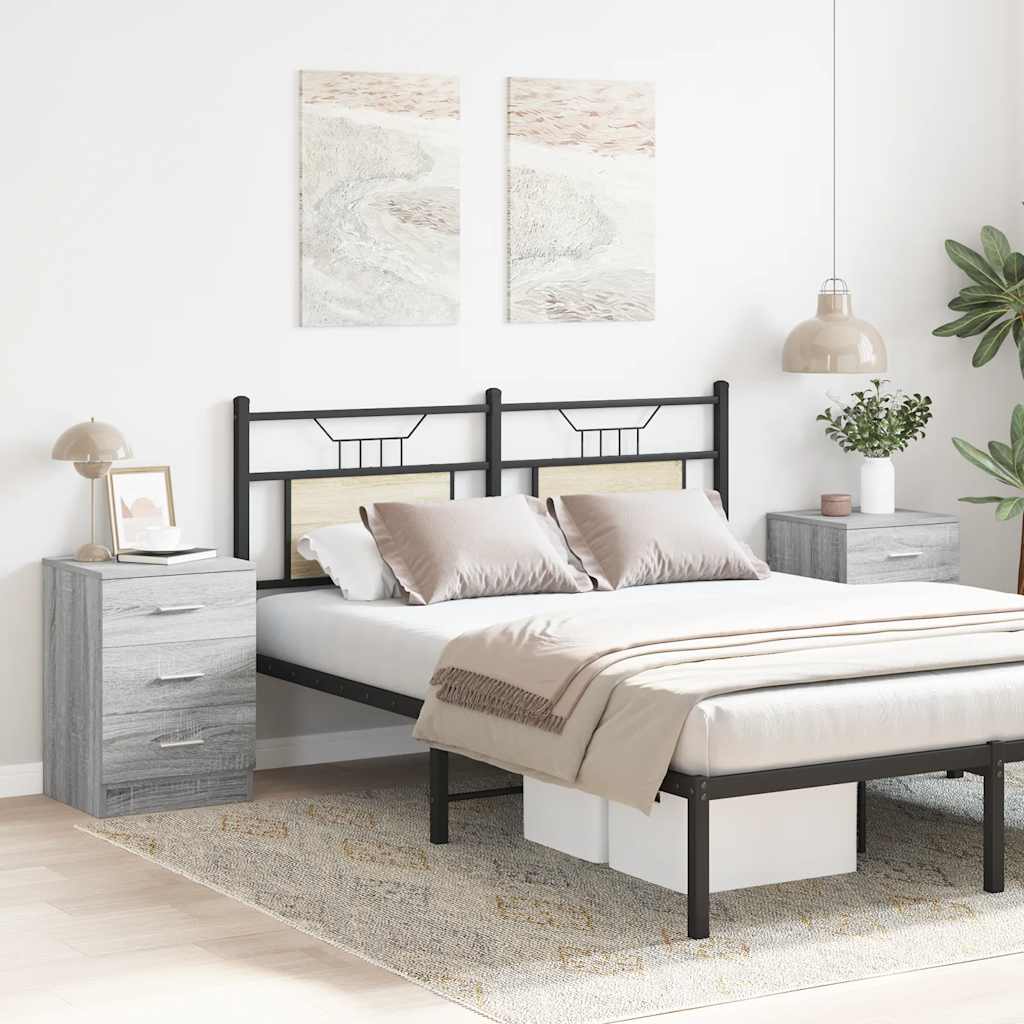 Tables de chevet 2 pcs Sonoma gris 38x35x56cm Bois d'ingénierie - XIOS