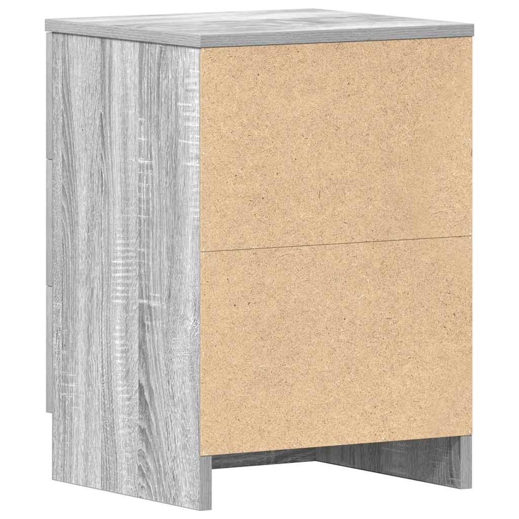 Tables de chevet 2 pcs Sonoma gris 38x35x56cm Bois d'ingénierie - XIOS
