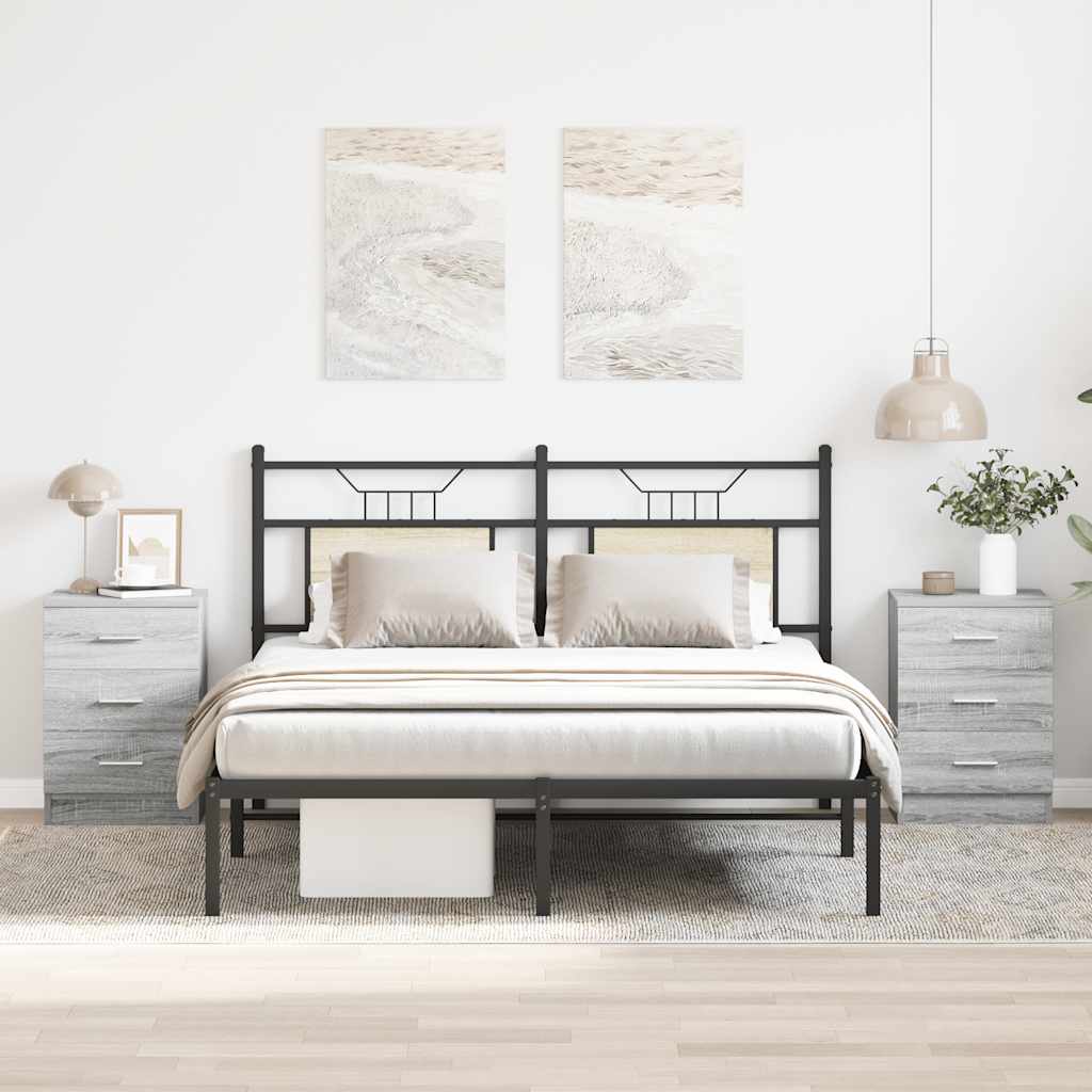 Tables de chevet 2 pcs Sonoma gris 38x35x56cm Bois d'ingénierie - XIOS