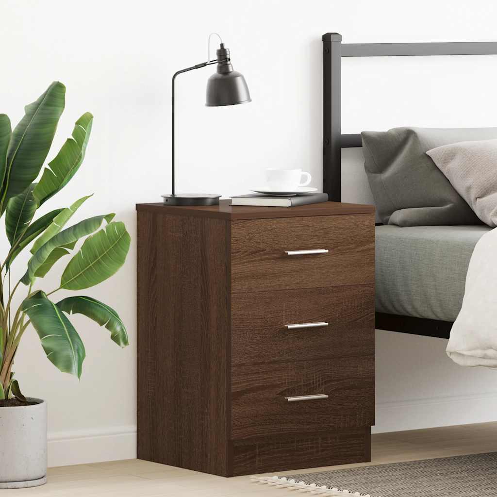 Table de chevet Chêne marron 38x35x56 cm Bois d'ingénierie - XIOS