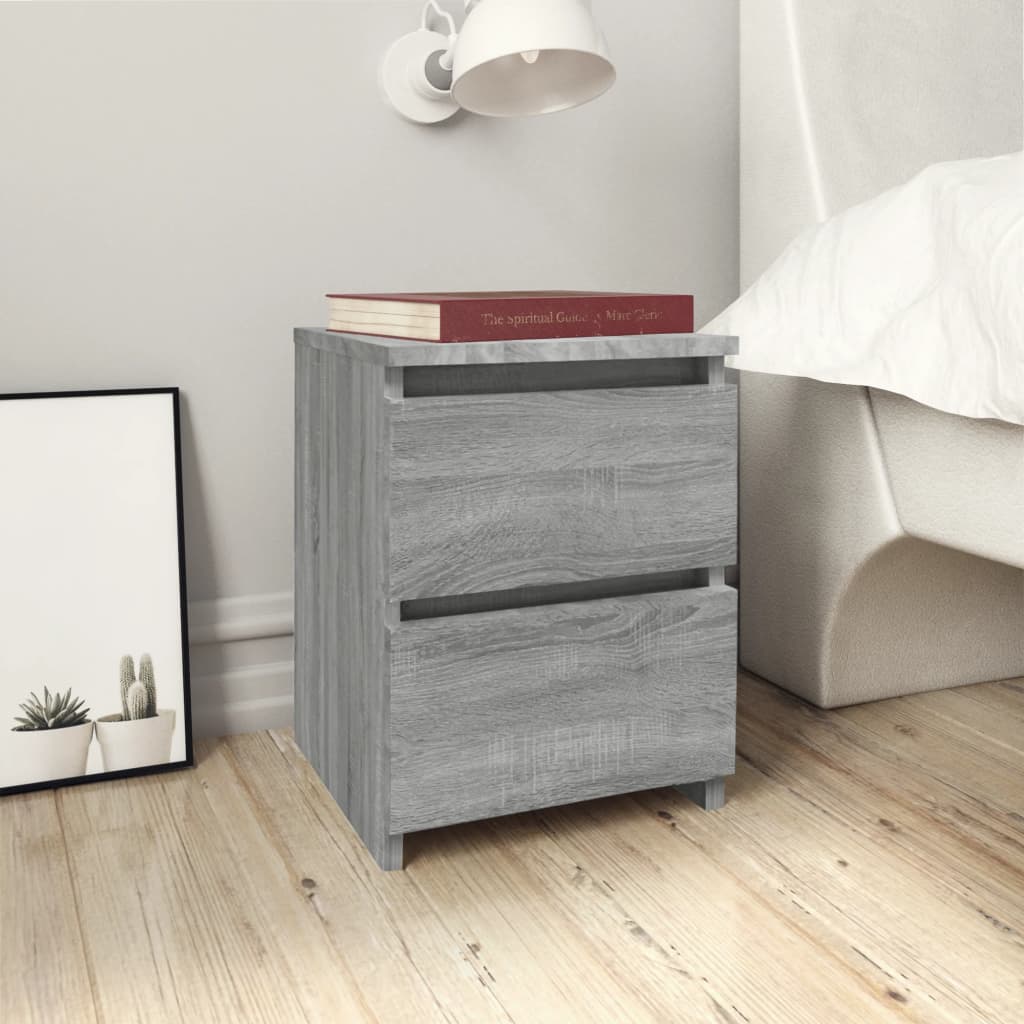Tables de chevet 2 pcs Gris Sonoma 30x30x40 cm Bois d'ingénierie - XIOS