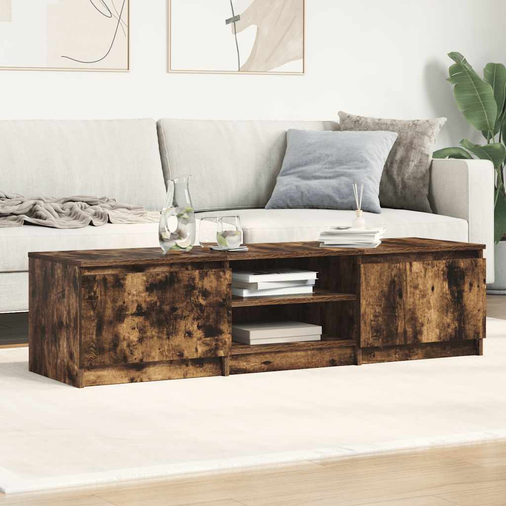 Meuble TV Chêne fumé 140x40x35,5 cm Bois d'ingénierie - XIOS