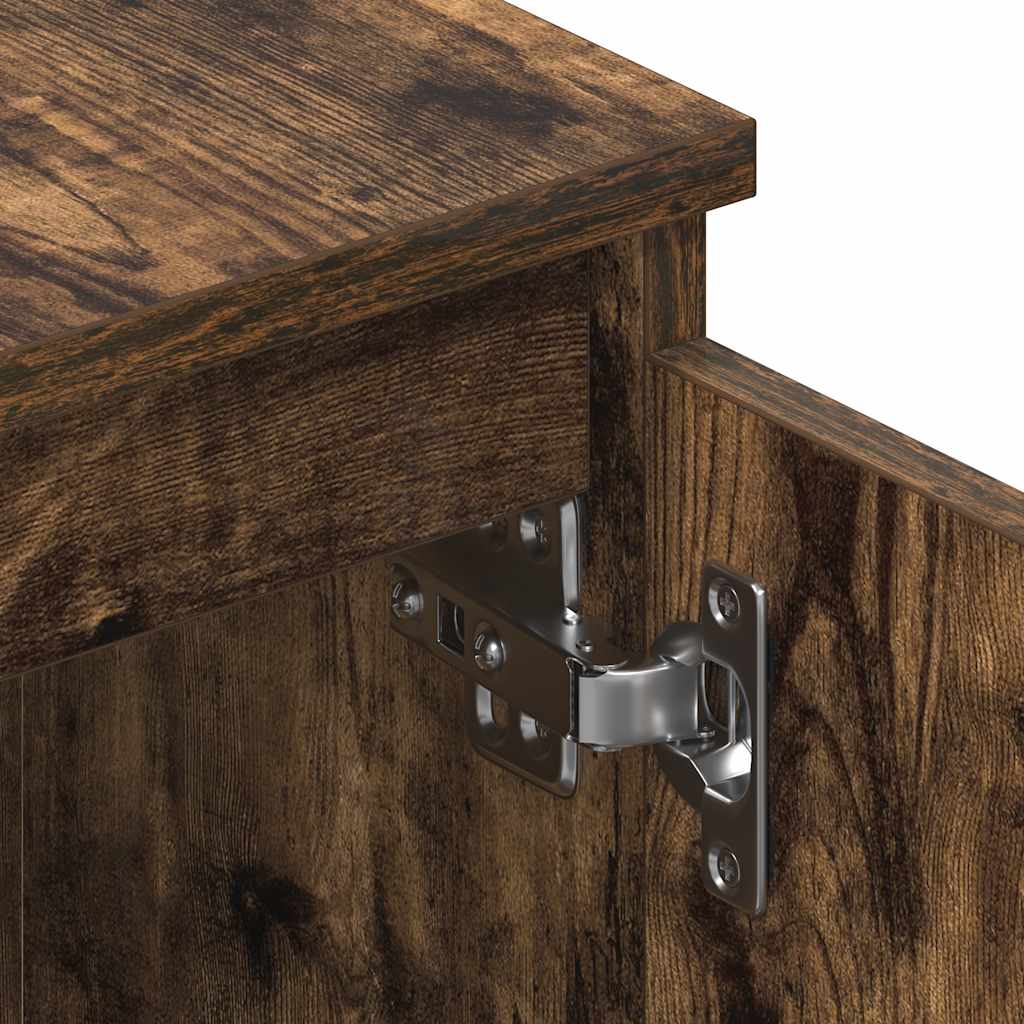 Meuble TV Chêne fumé 140x40x35,5 cm Bois d'ingénierie - XIOS