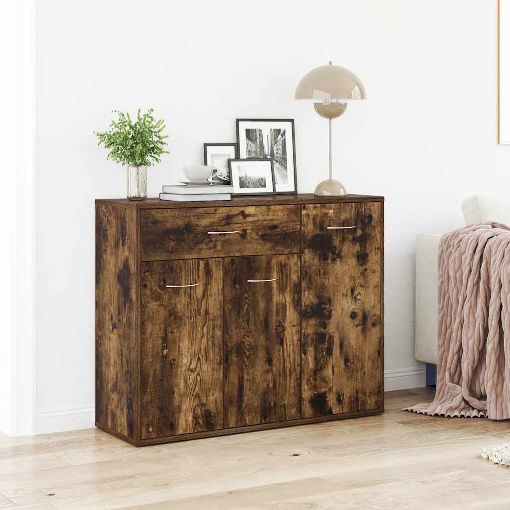 Buffet Chêne fumé 88x30x70 cm Bois d'ingénierie