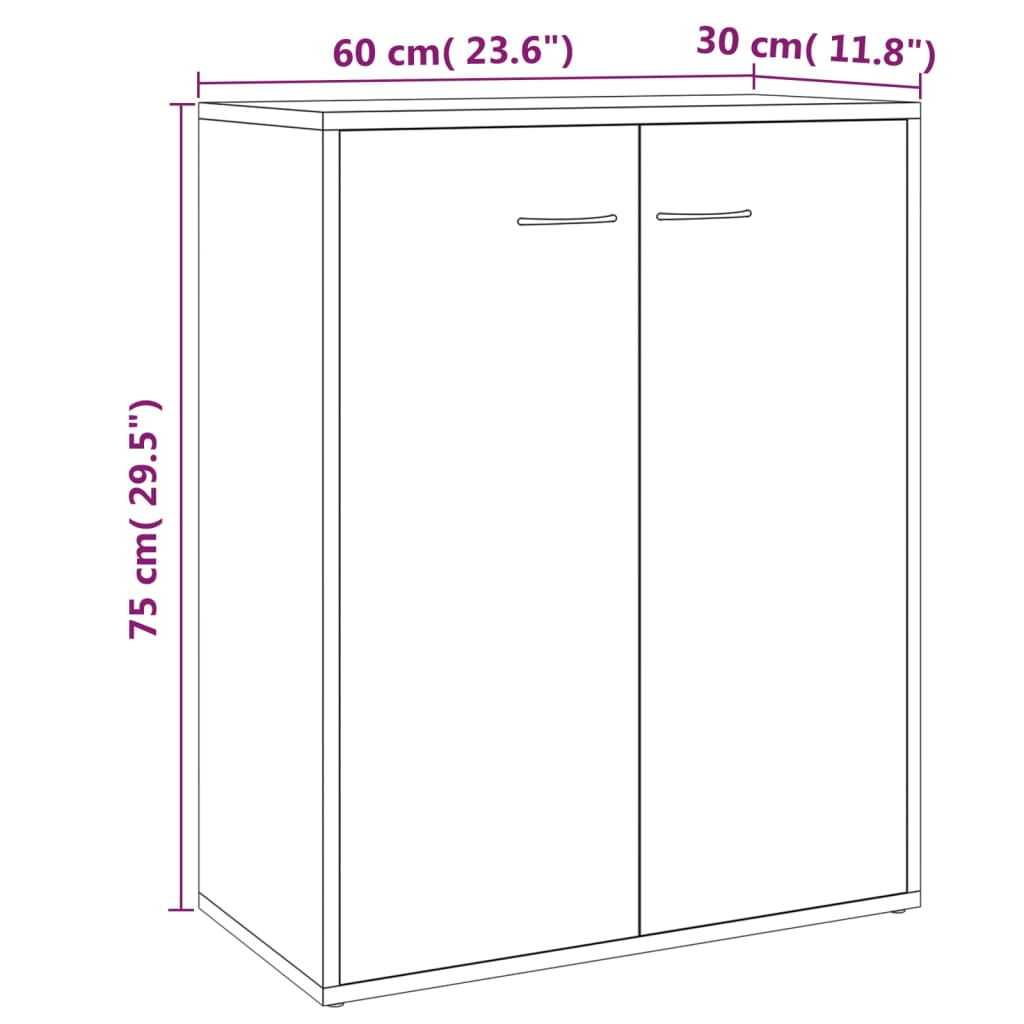 Buffet Chêne marron 60x30x75 cm Bois d'ingénierie - XIOS