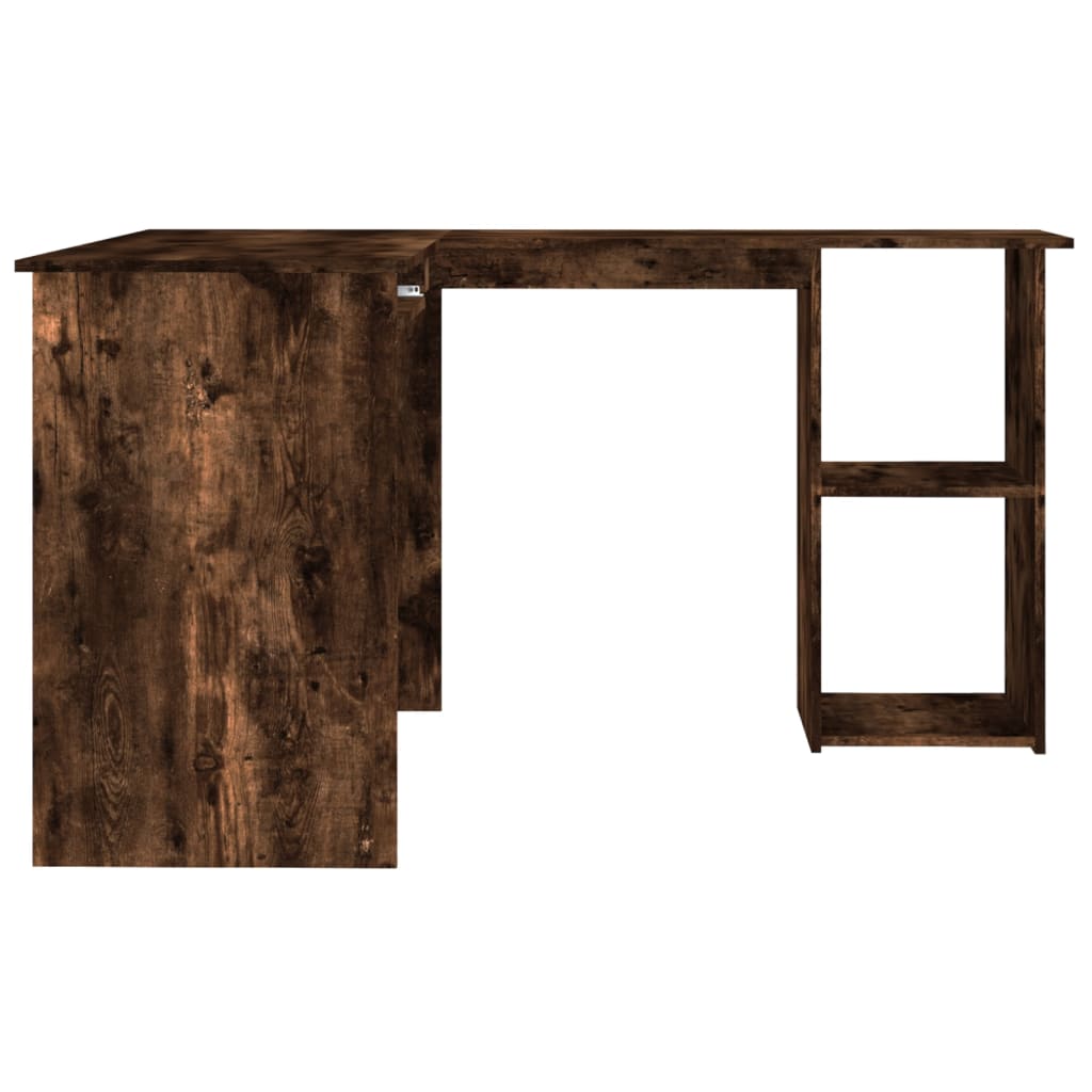 Bureau d'angle chêne fumé 120x140x75 cm bois d'ingénierie - XIOS