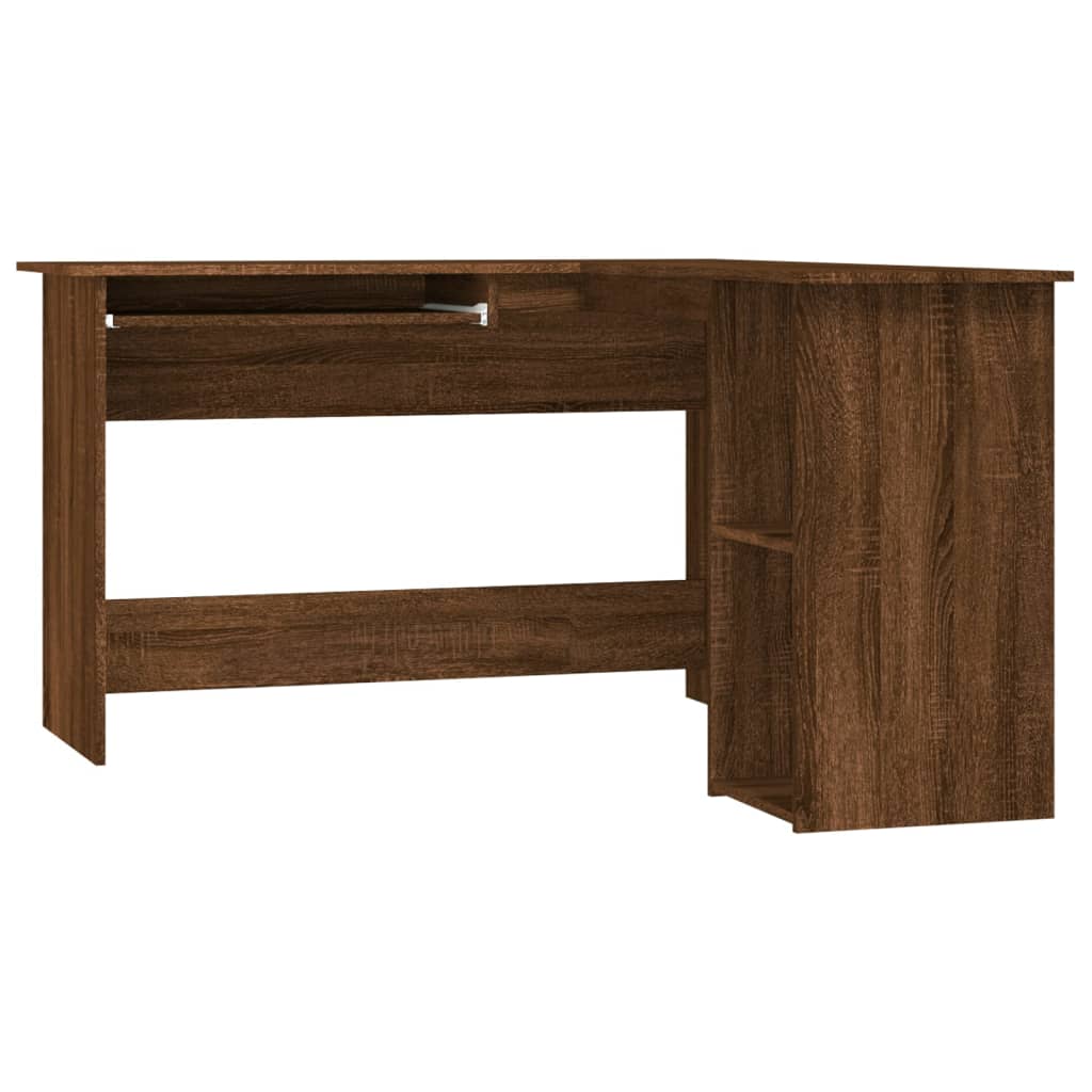 Bureau d'angle chêne marron 120x140x75 cm bois d'ingénierie Bureaux vidaXL