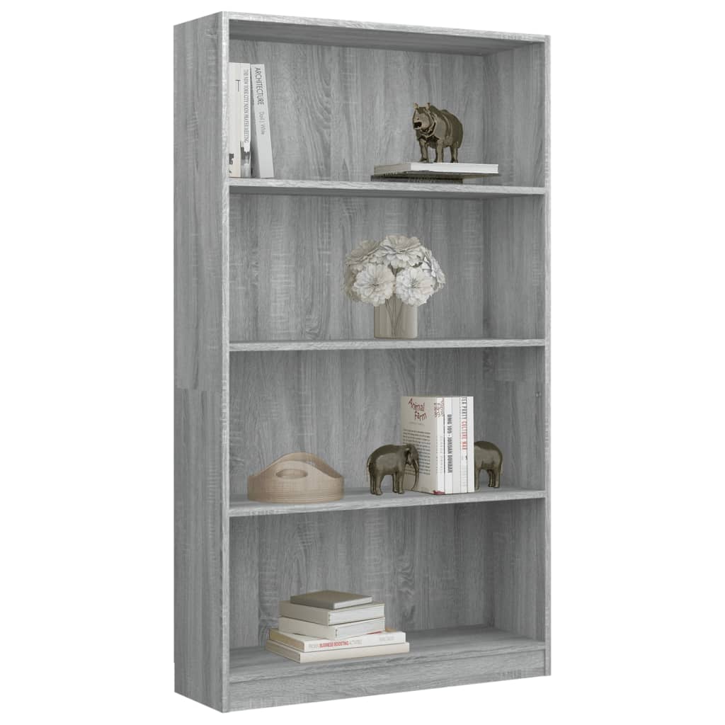 Bibliothèque 4 niveaux Sonoma gris 80x24x142 cm - XIOS