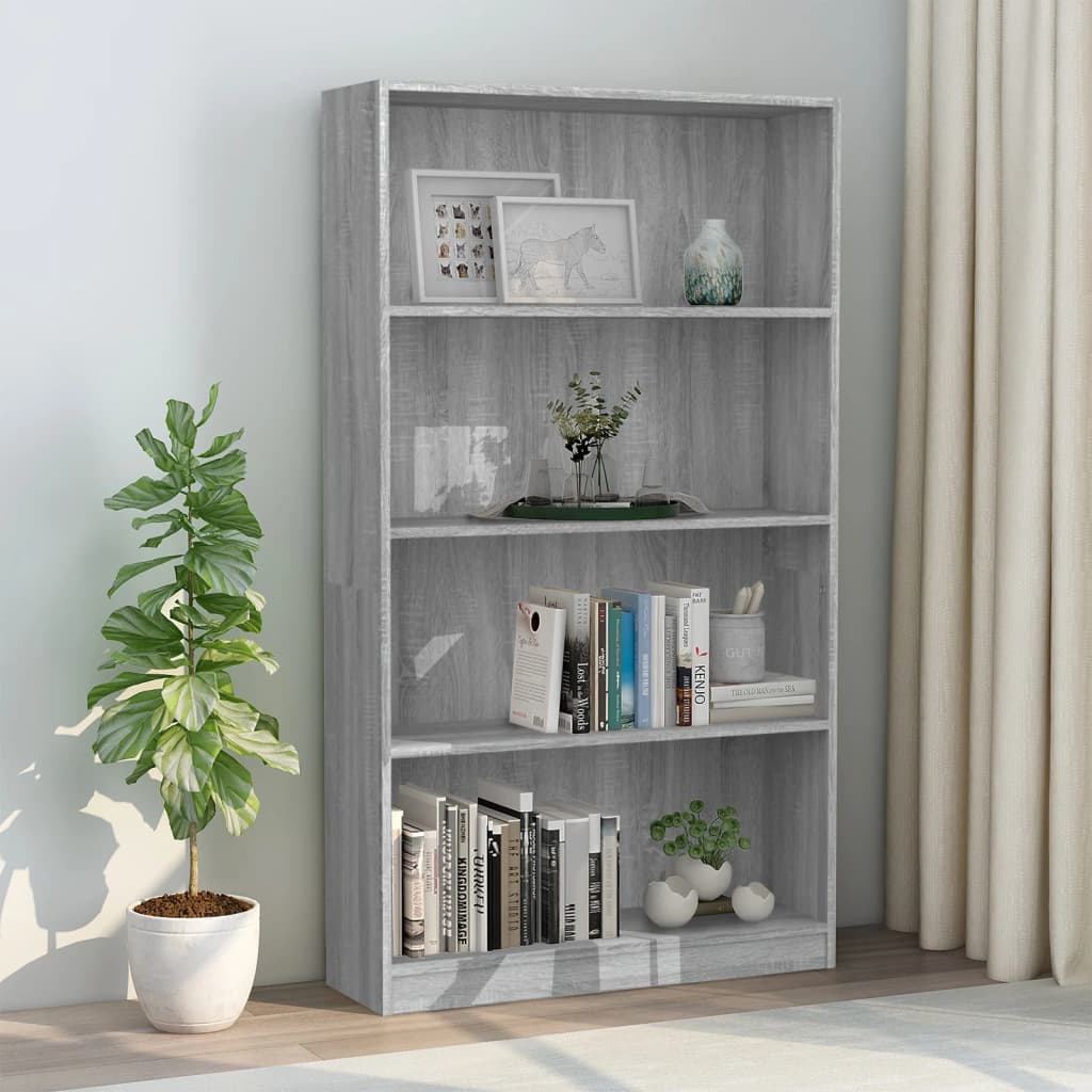 Bibliothèque 4 niveaux Sonoma gris 80x24x142 cm - XIOS