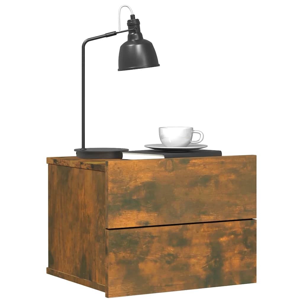 Table de chevet Chêne fumé 40x30x30 cm Bois d'ingénierie - XIOS