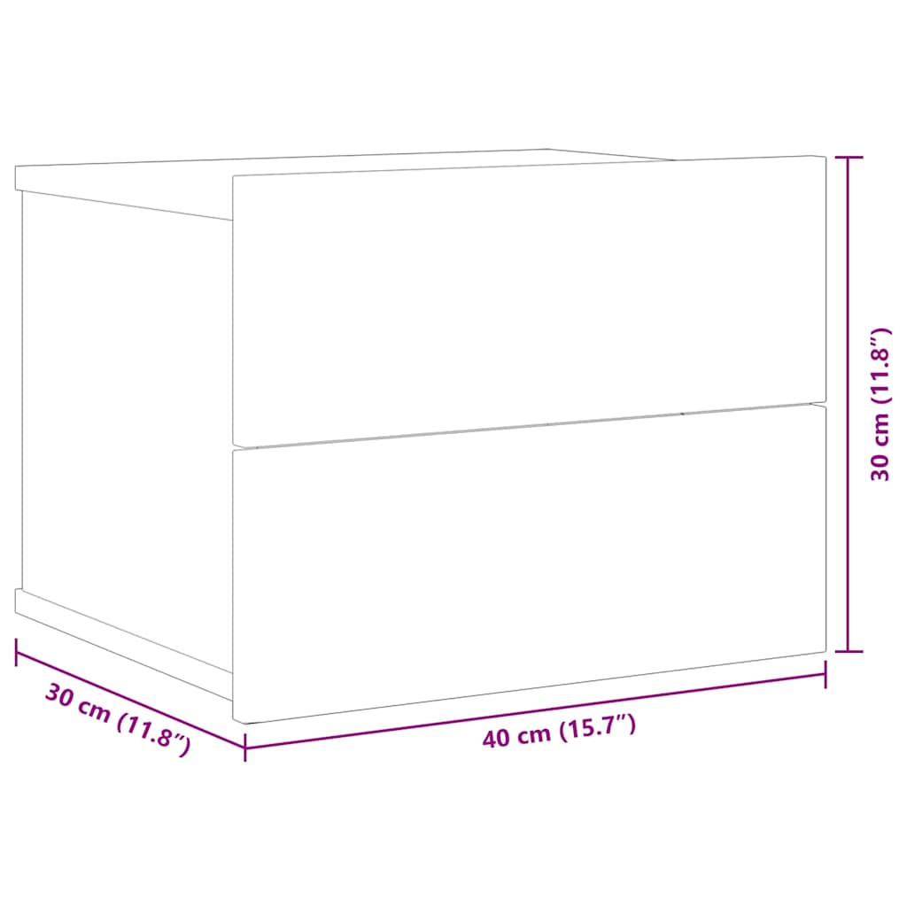 Tables de chevet 2 pcs Sonoma gris 40x30x30cm Bois d'ingénierie - XIOS