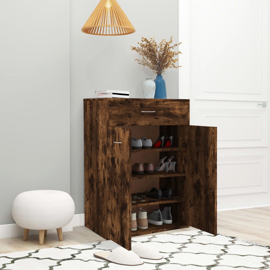Armoire à chaussures Chêne fumé 60x35x84 cm Bois d'ingénierie - XIOS