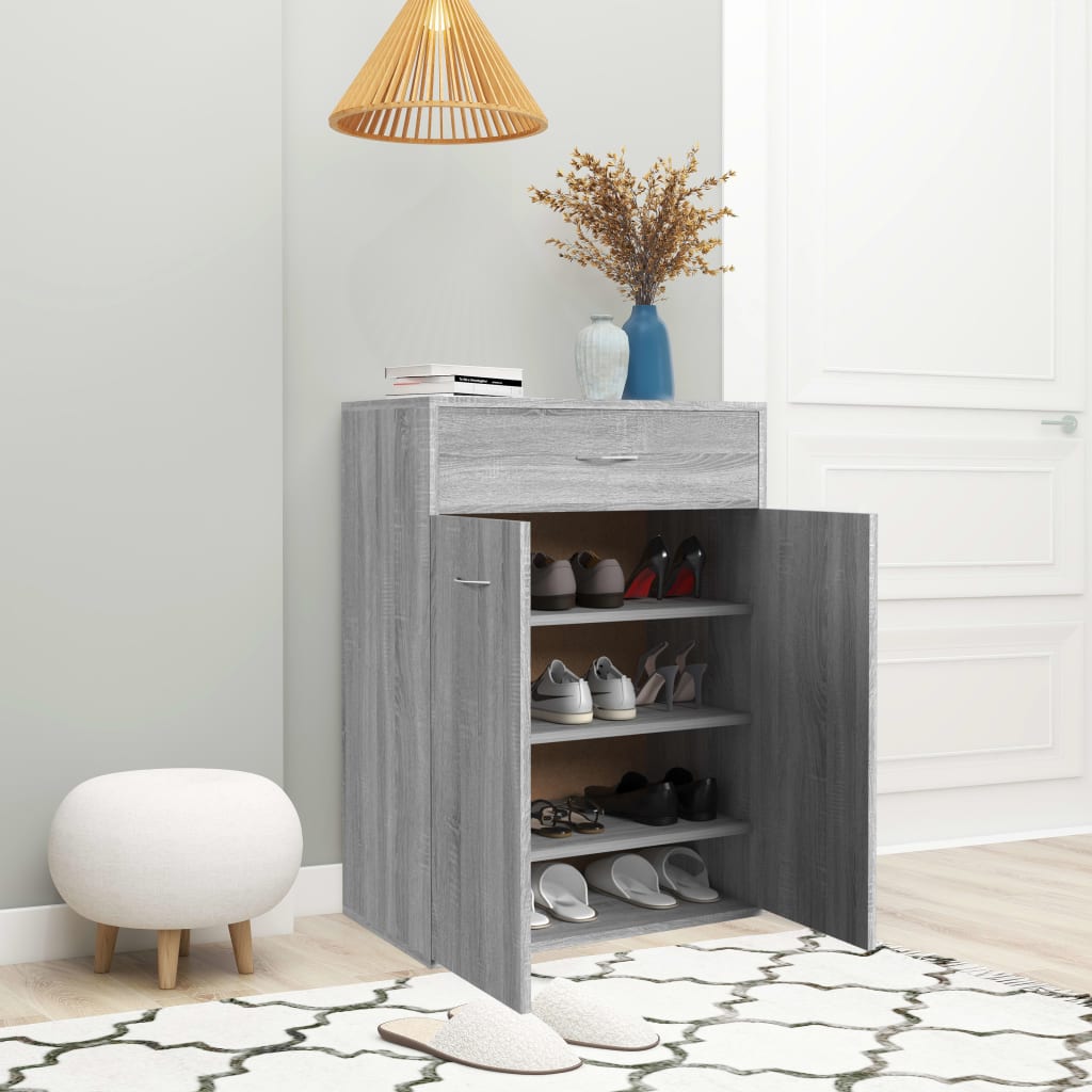 Armoire à chaussures Sonoma gris 60x35x84 cm Bois d'ingénierie - XIOS