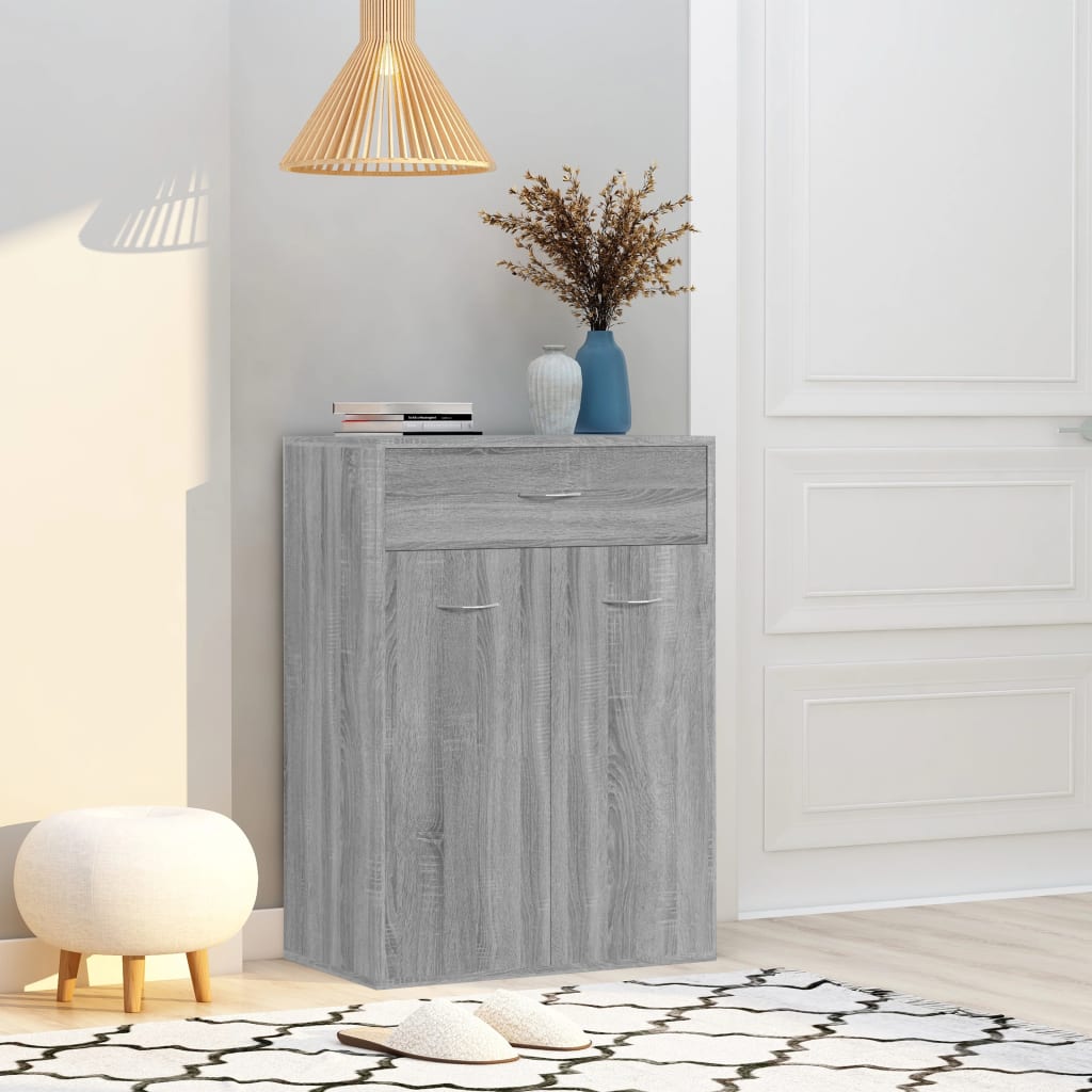 Armoire à chaussures Sonoma gris 60x35x84 cm Bois d'ingénierie - XIOS