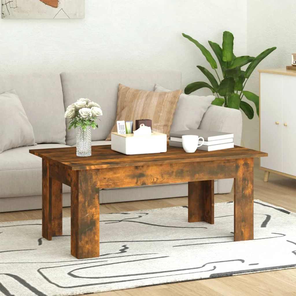 Table basse Chêne fumé 100x60x42 cm Bois d'ingénierie - XIOS