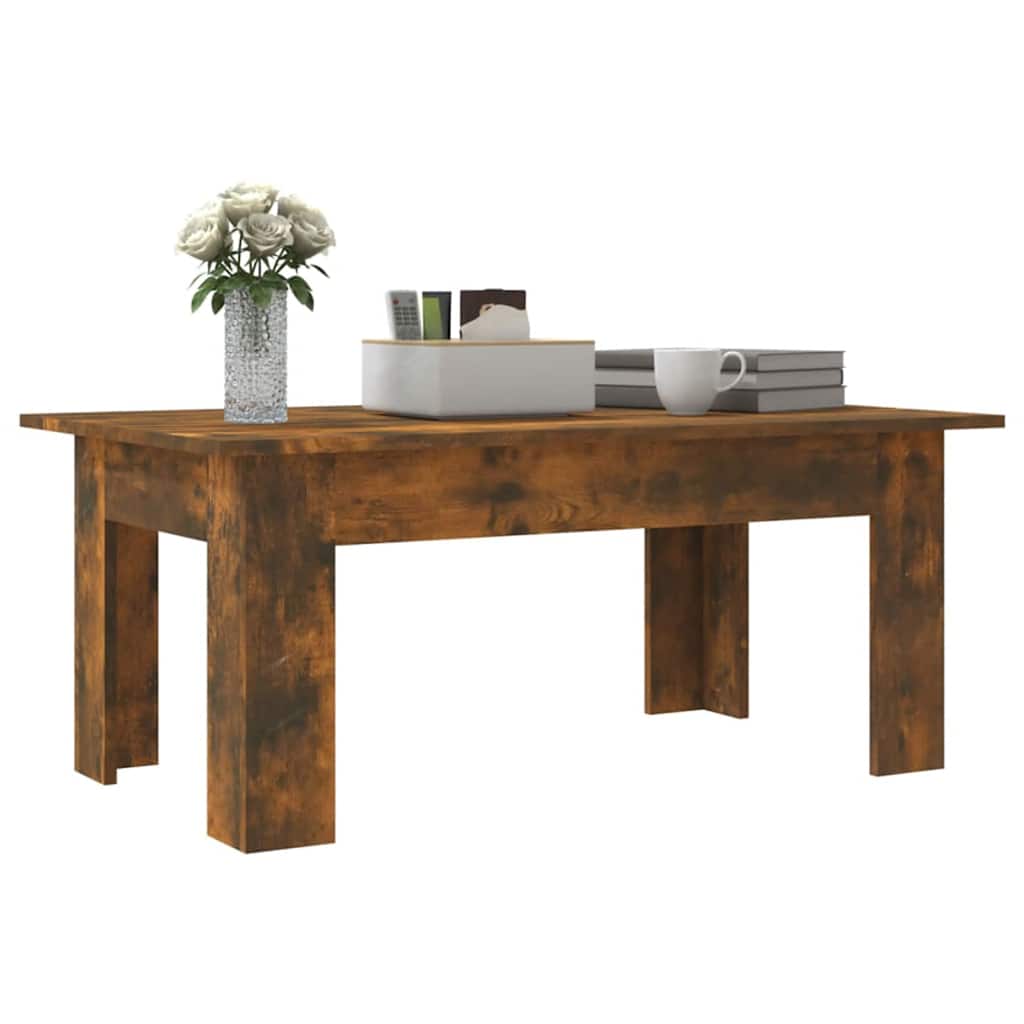 Table basse Chêne fumé 100x60x42 cm Bois d'ingénierie - XIOS