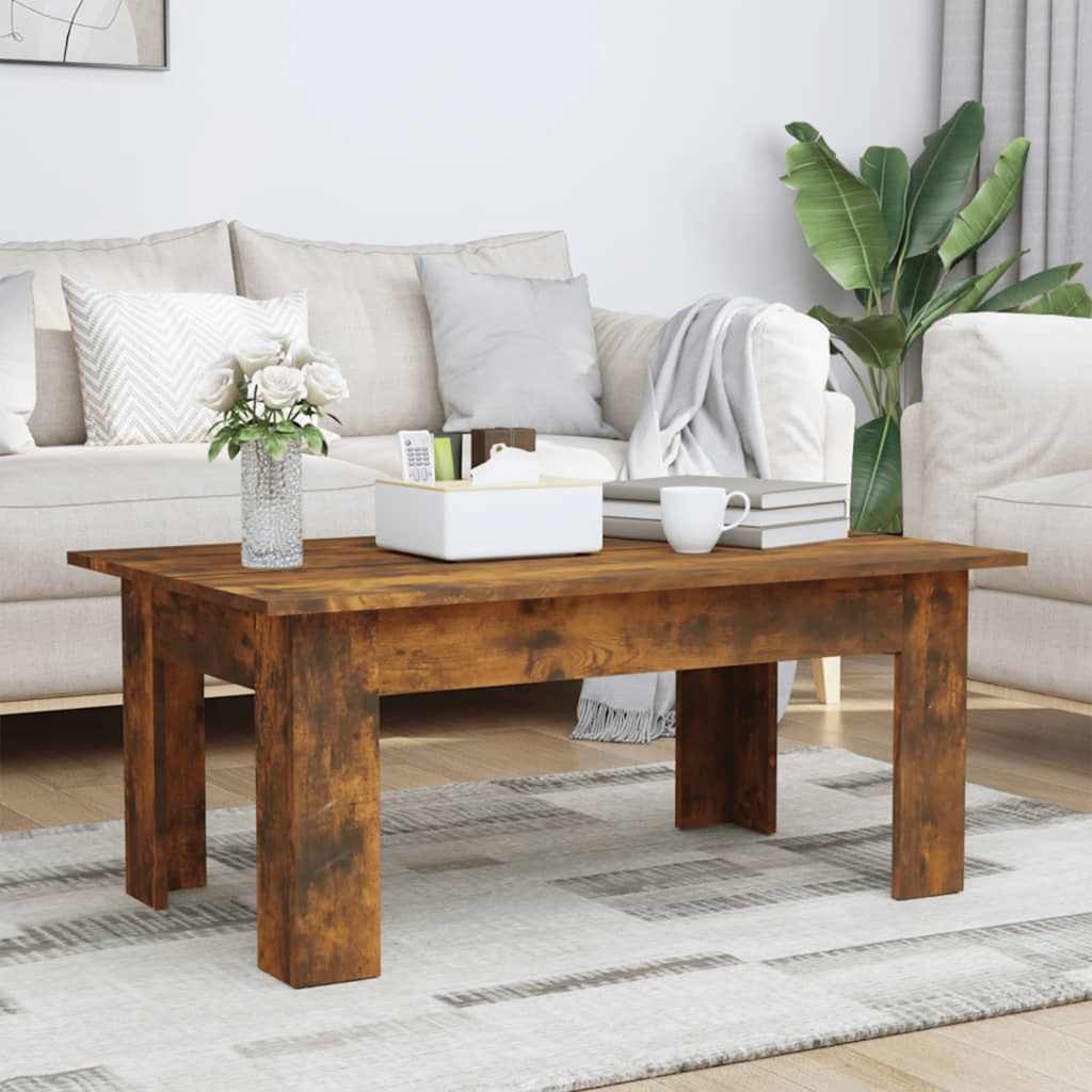 Table basse Chêne fumé 100x60x42 cm Bois d'ingénierie - XIOS