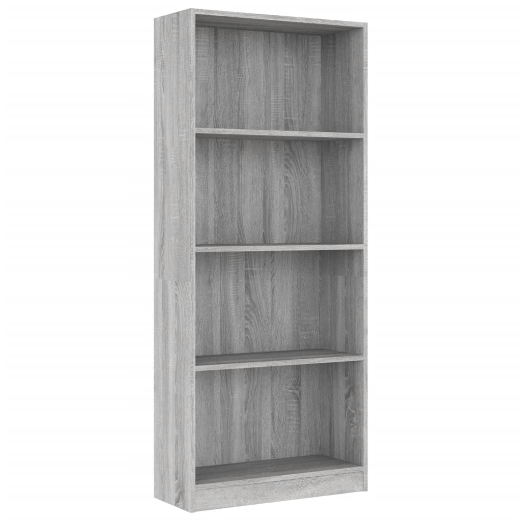 Bibliothèque 4 niveaux Sonoma gris 60x24x142 cm - XIOS