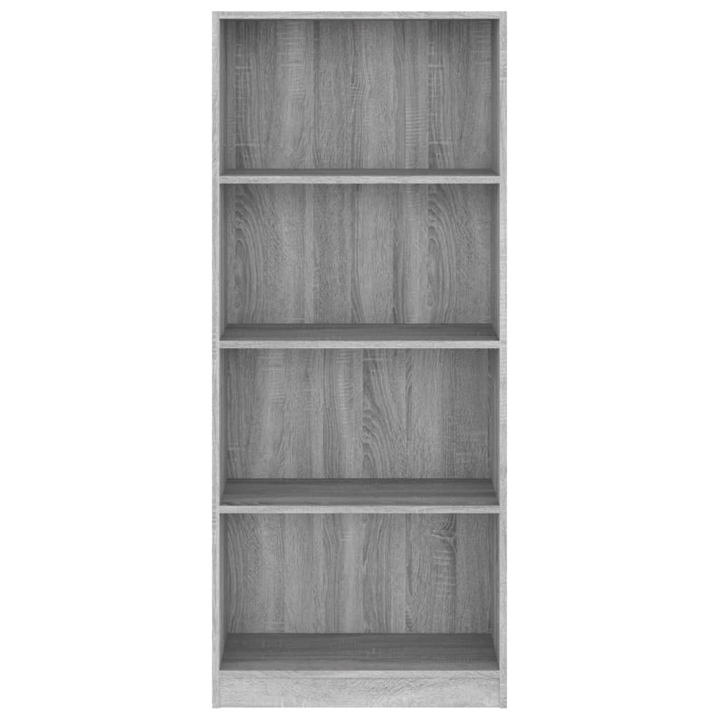 Bibliothèque 4 niveaux Sonoma gris 60x24x142 cm - XIOS