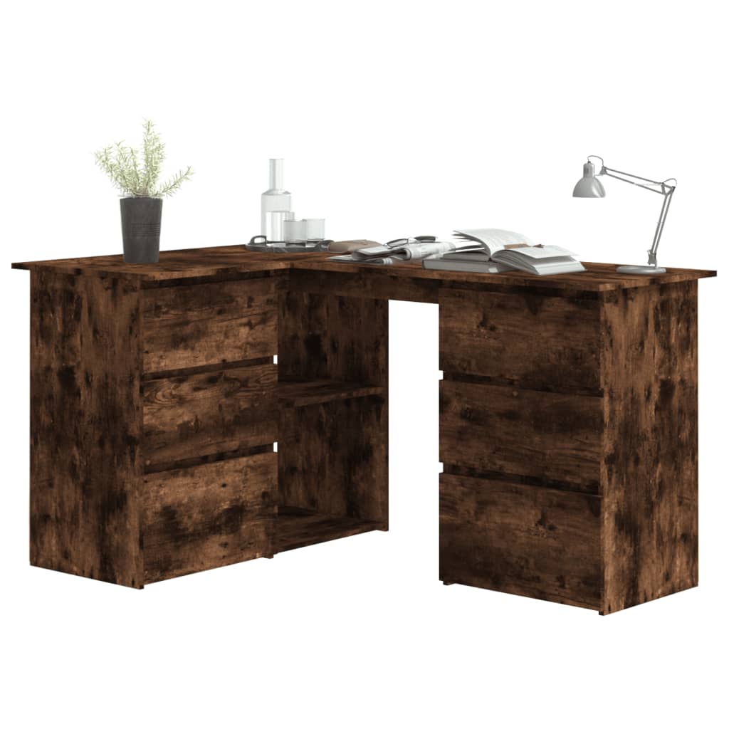 Bureau d'angle Chêne fumé 145x100x76 cm Bois d'ingénierie - XIOS