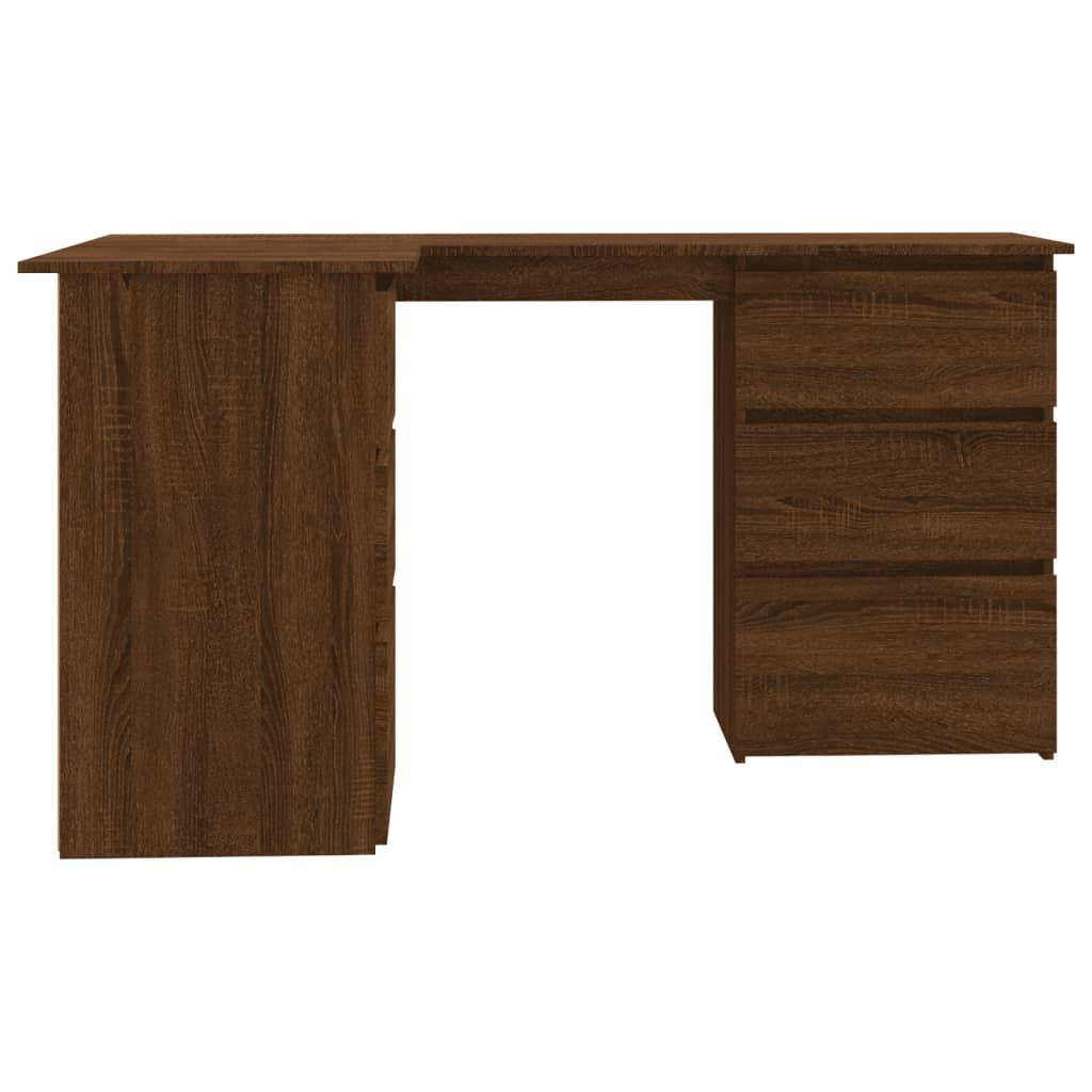Bureau d'angle Chêne marron 145x100x76 cm Bois d'ingénierie Bureaux vidaXL