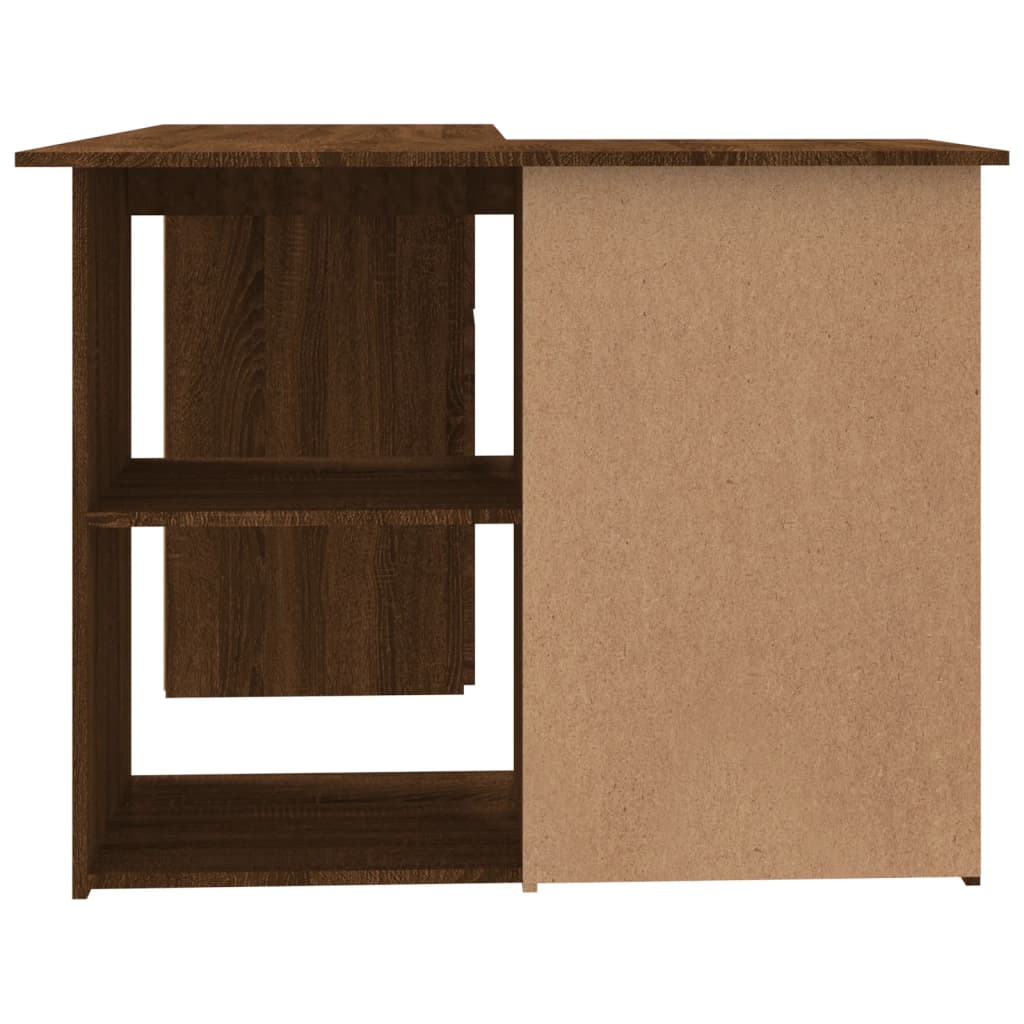 Bureau d'angle Chêne marron 145x100x76 cm Bois d'ingénierie Bureaux vidaXL