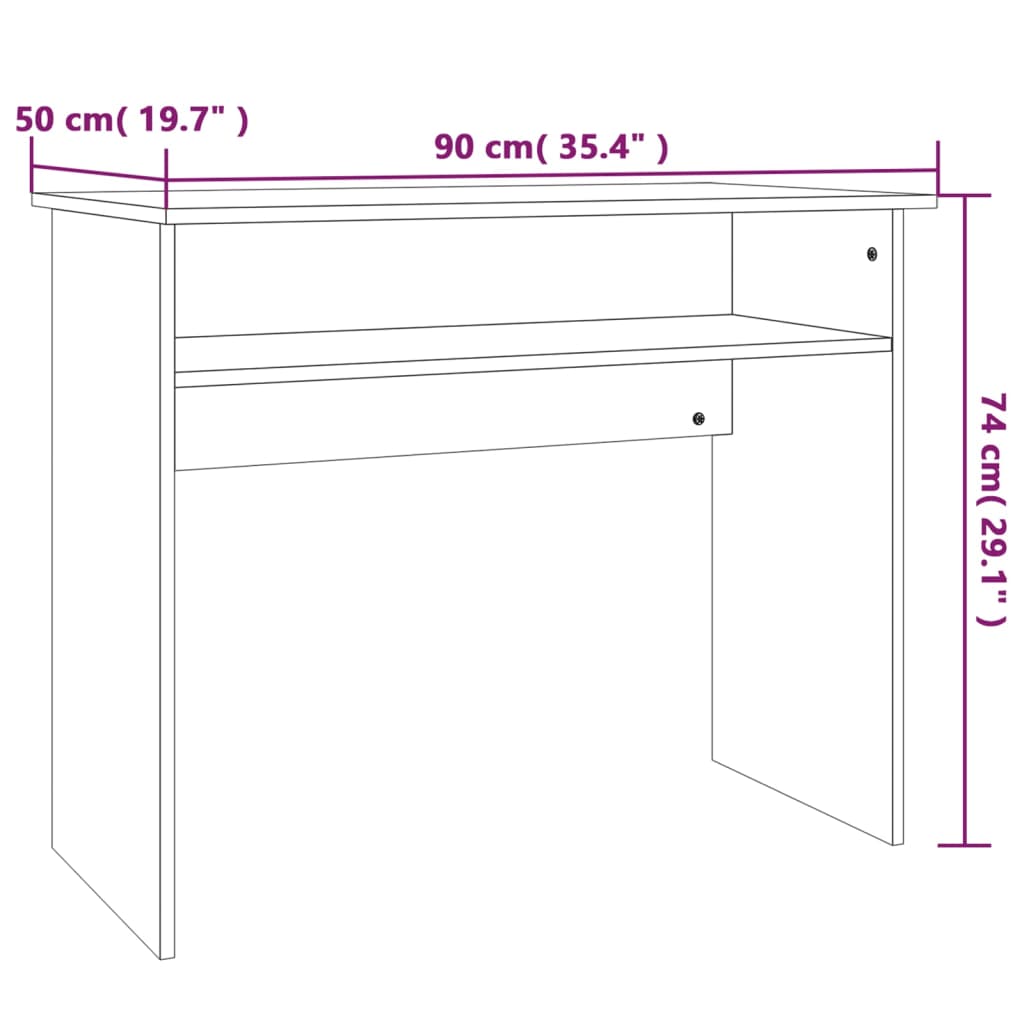 Bureau Sonoma gris 90x50x74 cm Bois d'ingénierie Bureaux vidaXL