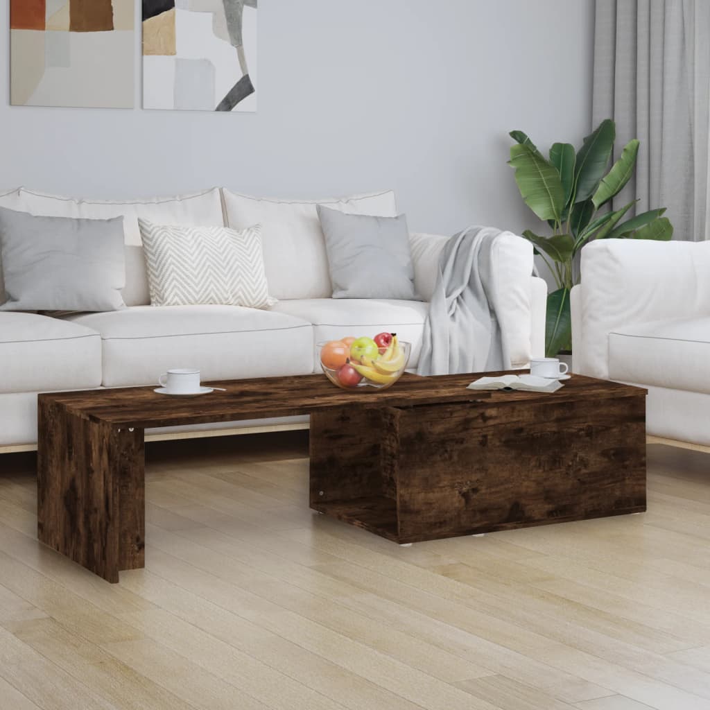 Table basse Chêne fumé 150x50x35 cm Bois d'ingénierie - XIOS