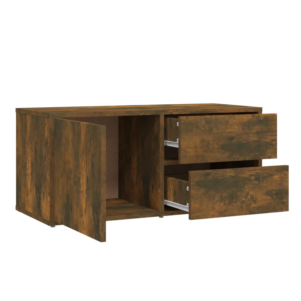 Meuble TV Chêne fumé 80x34x36 cm Bois d'ingénierie - XIOS