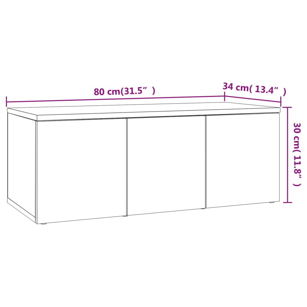 Meuble TV Chêne fumé 80x34x30 cm Bois d'ingénierie - XIOS
