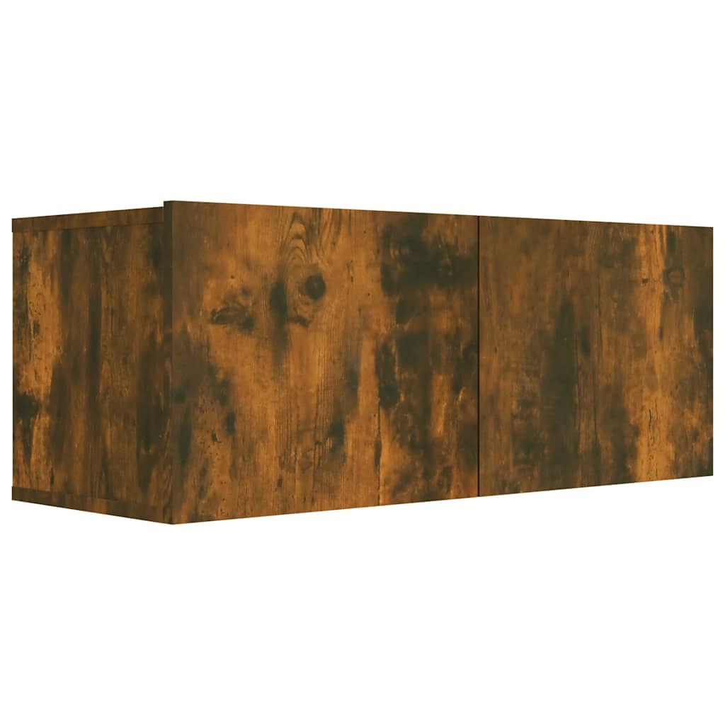 Meuble TV chêne fumé 80x30x30 cm bois d'ingénierie - XIOS