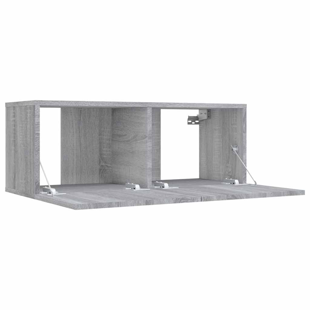 Meuble TV sonoma gris 80x30x30 cm bois d'ingénierie - XIOS
