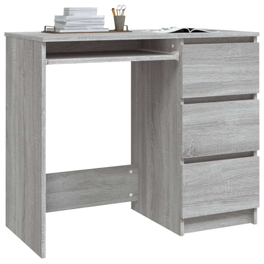 Bureau Sonoma gris 90x45x76 cm Bois d'ingénierie Bureaux vidaXL   