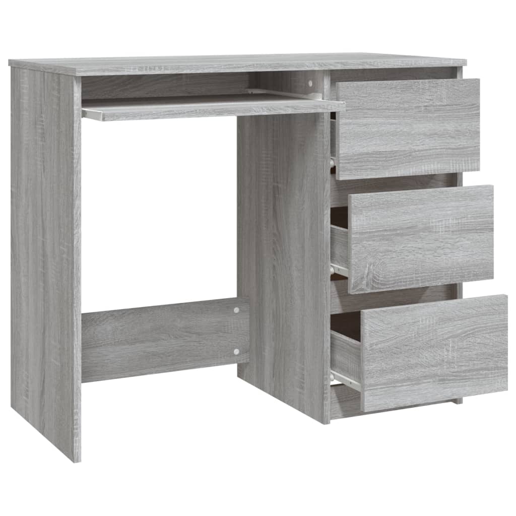 Bureau Sonoma gris 90x45x76 cm Bois d'ingénierie Bureaux vidaXL   
