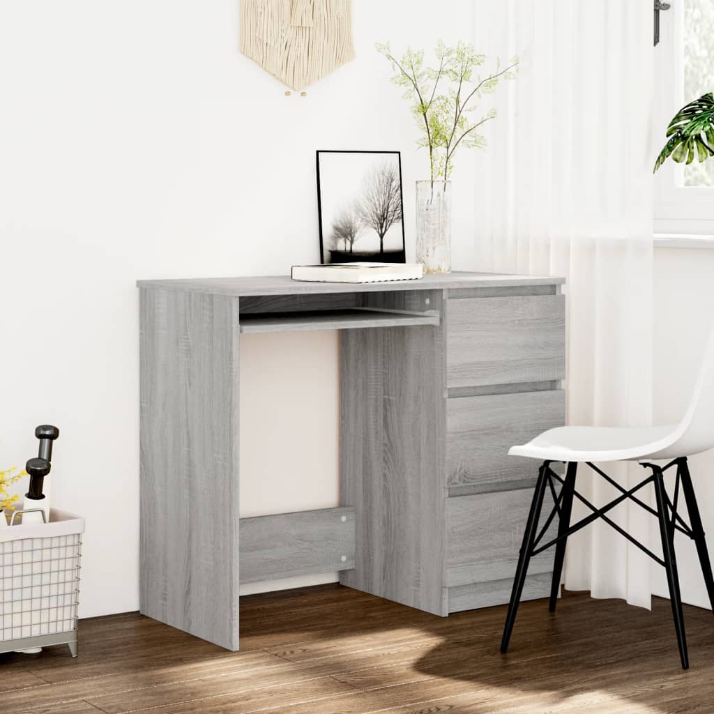 Bureau Sonoma gris 90x45x76 cm Bois d'ingénierie Bureaux vidaXL   