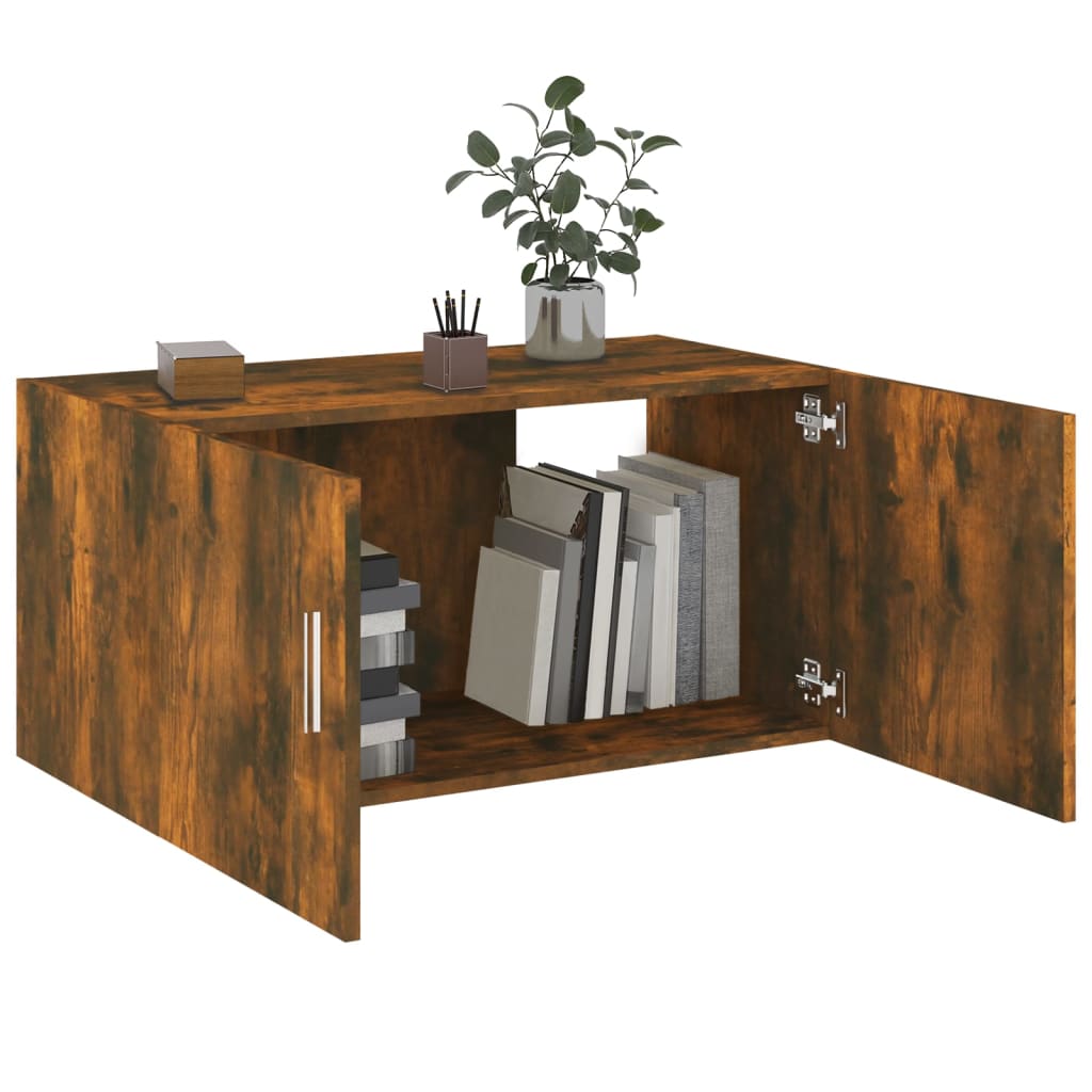 Armoire murale Chêne fumé 80x39x40 cm Bois d'ingénierie - XIOS