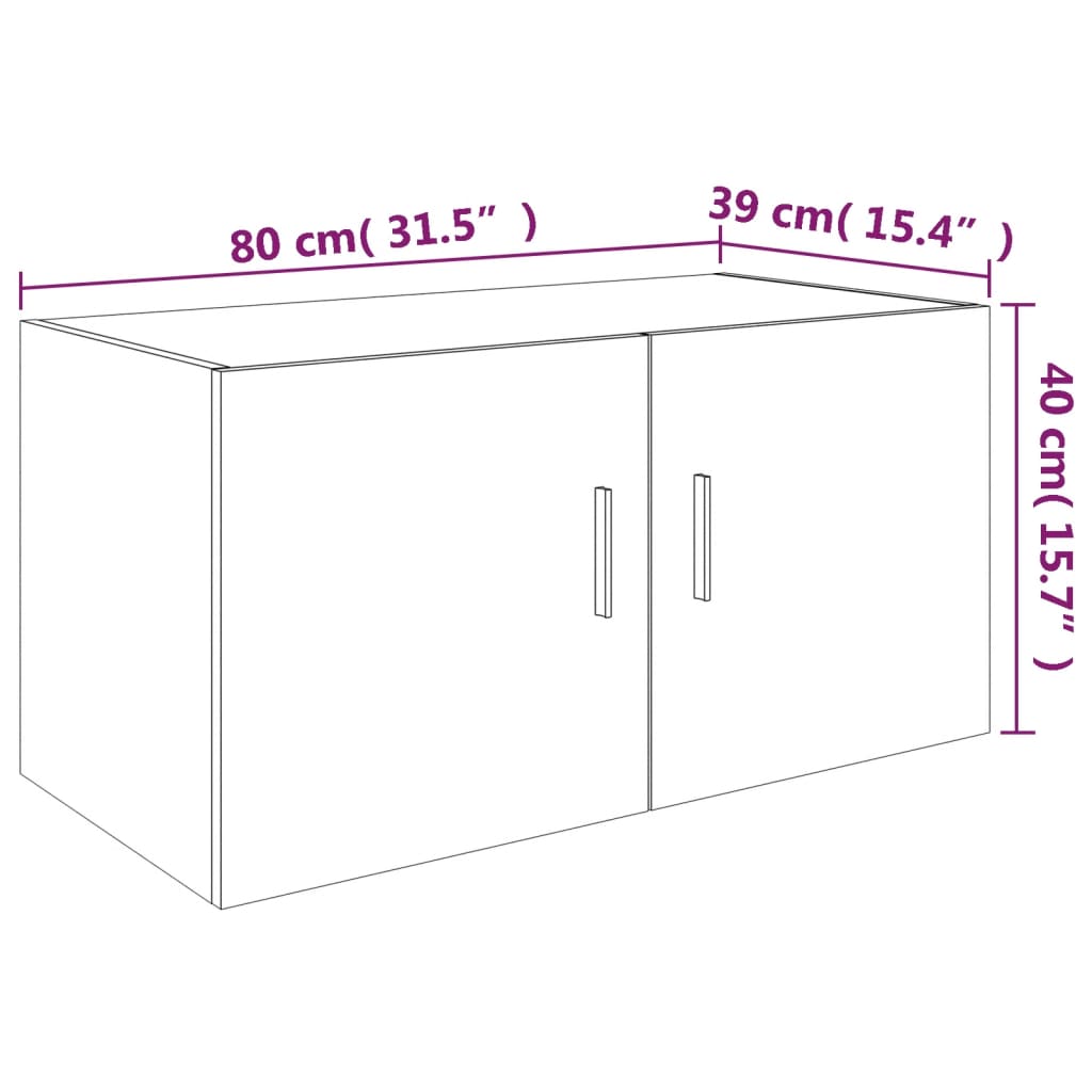 Armoire murale Chêne fumé 80x39x40 cm Bois d'ingénierie - XIOS