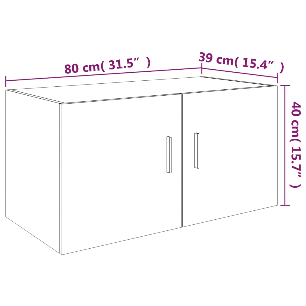 Armoire murale Chêne marron 80x39x40 cm Bois d'ingénierie - XIOS