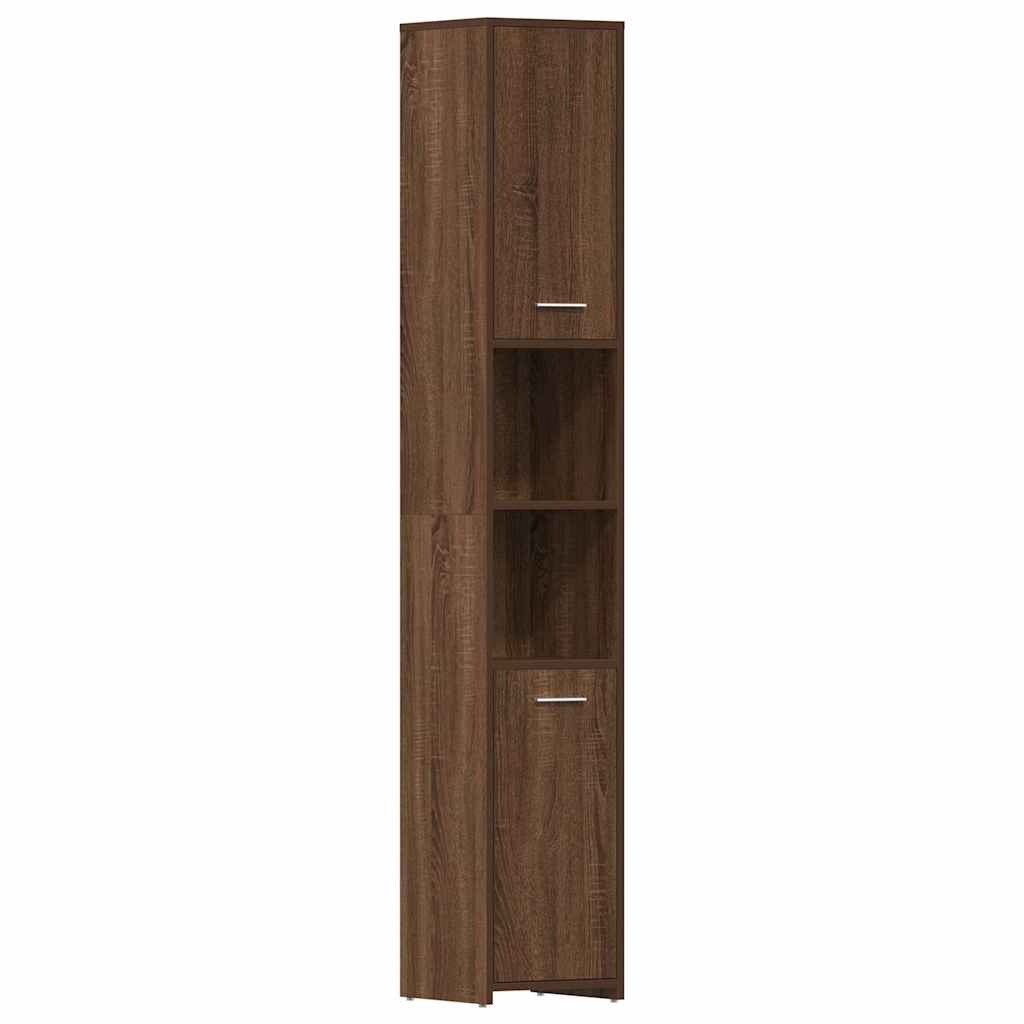 Armoire de bain Chêne marron 30x30x183,5 cm Bois d'ingénierie Ensembles de mobilier pour salles de bains vidaXL