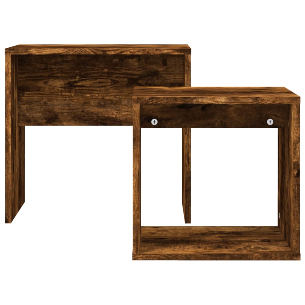 Tables basses gigognes 2 pcs chêne fumé bois d'ingénierie Tables basses vidaXL