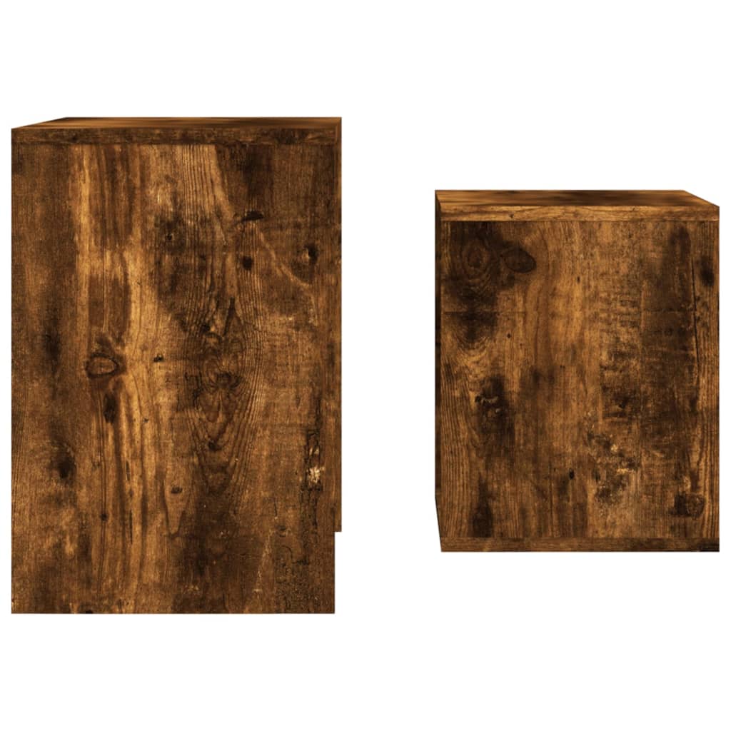Tables basses gigognes 2 pcs chêne fumé bois d'ingénierie Tables basses vidaXL