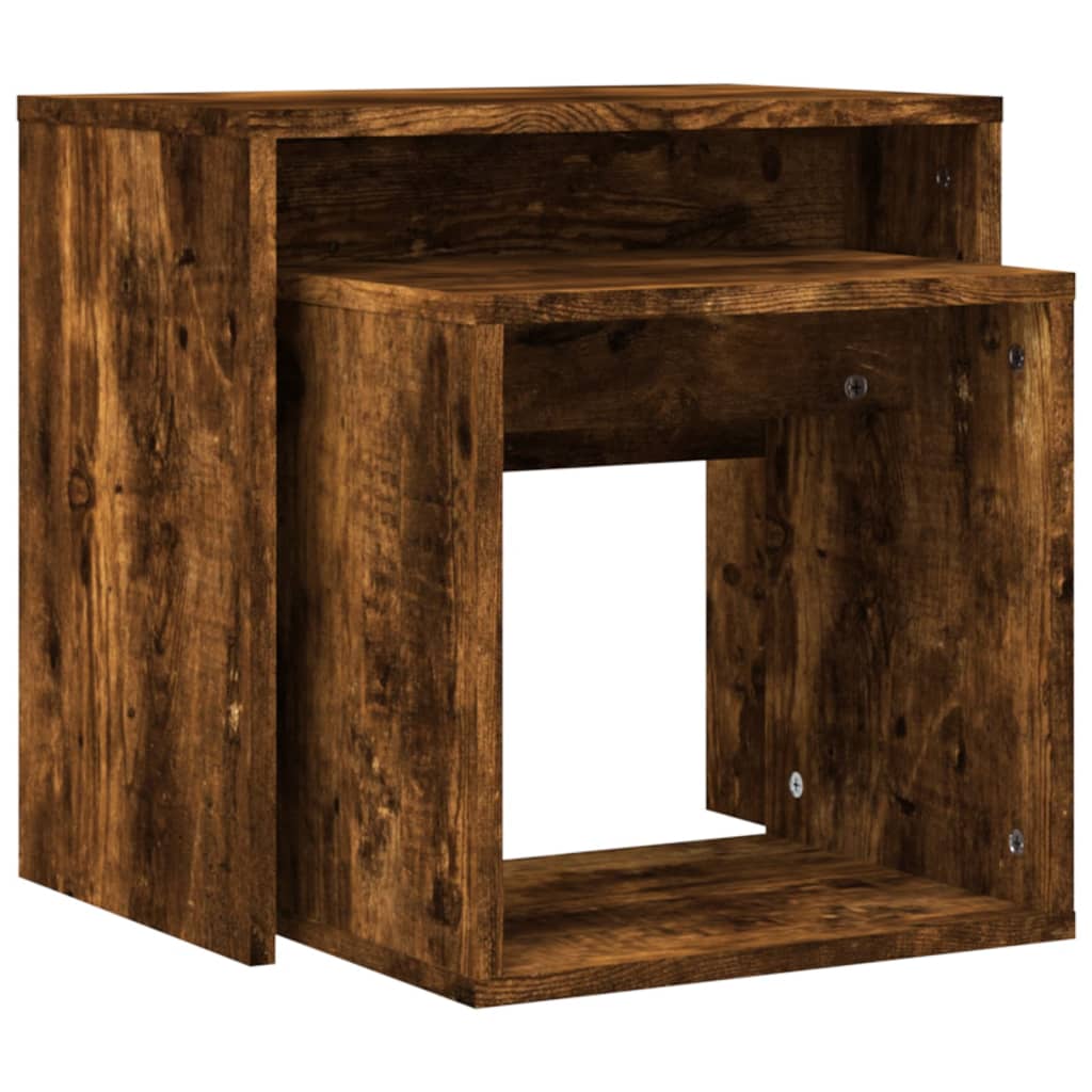 Tables basses gigognes 2 pcs chêne fumé bois d'ingénierie Tables basses vidaXL