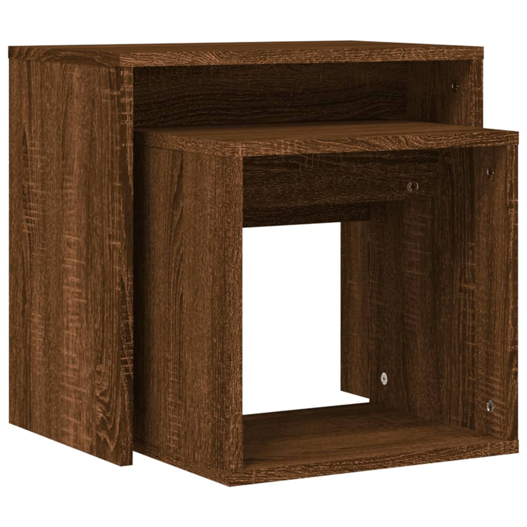 Tables basses gigognes 2 pcs chêne marron bois d'ingénierie - XIOS