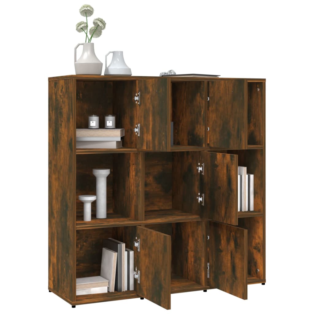 Bibliothèque Chêne fumé 90x30x90 cm Bois d'ingénierie - XIOS